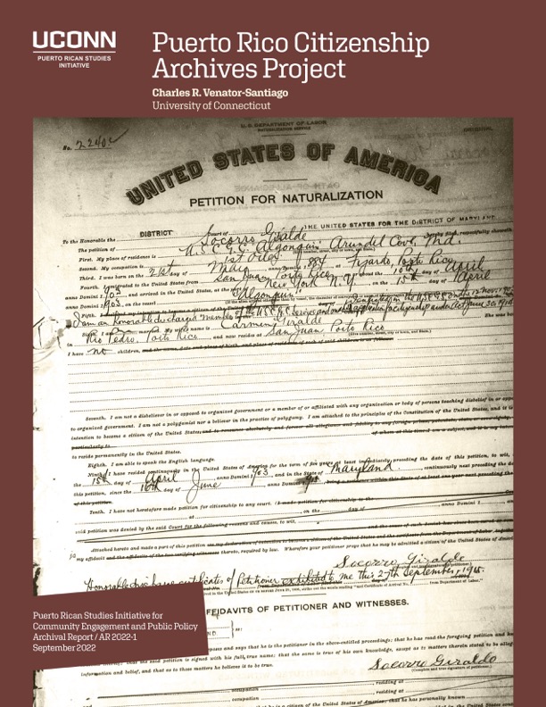 Puerto Rican Citizenship Archive report cover
